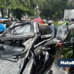 Mobil Lexus Tertimpa Pohon di Pondok Indah