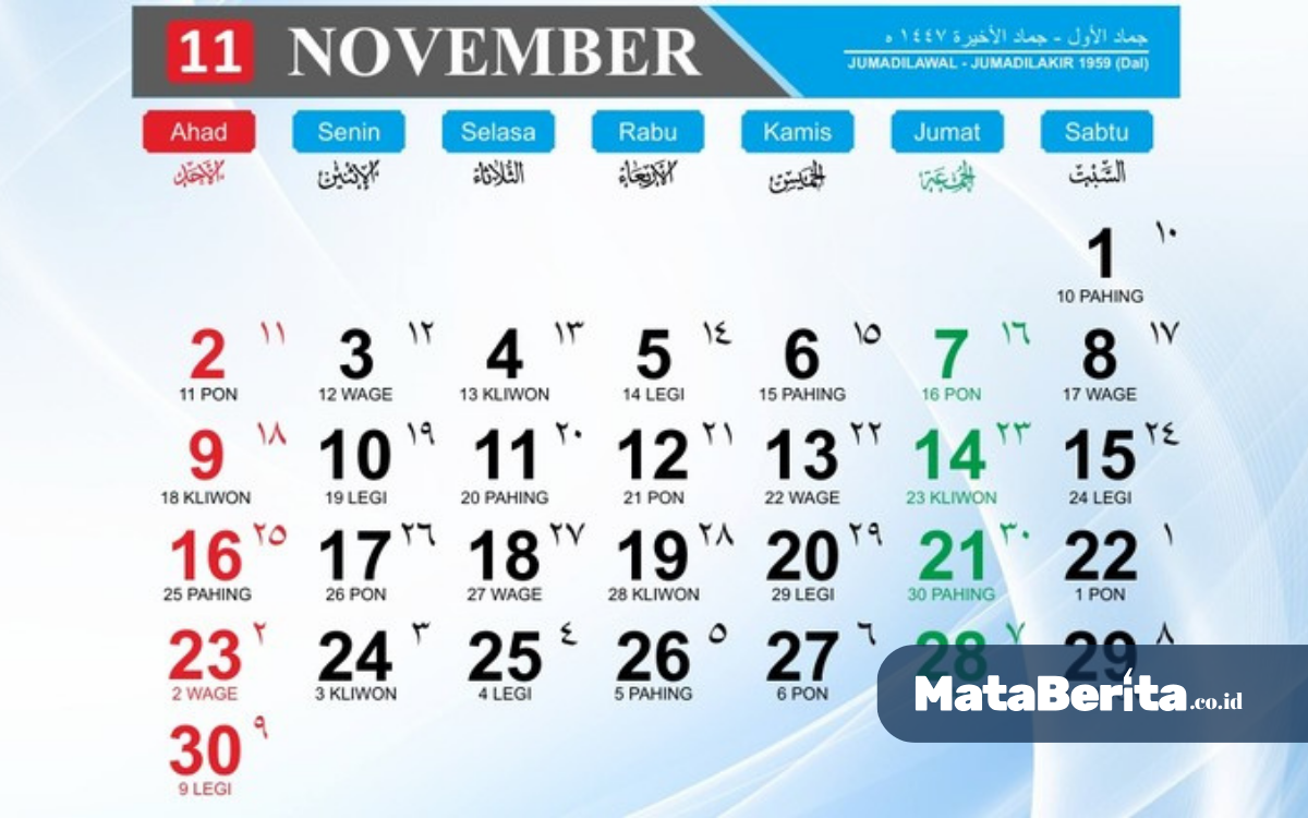 Daftar Hari Besar Nasional & Internasional di Bulan November 2025