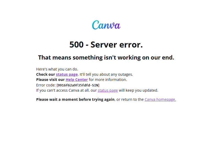 Canva down
