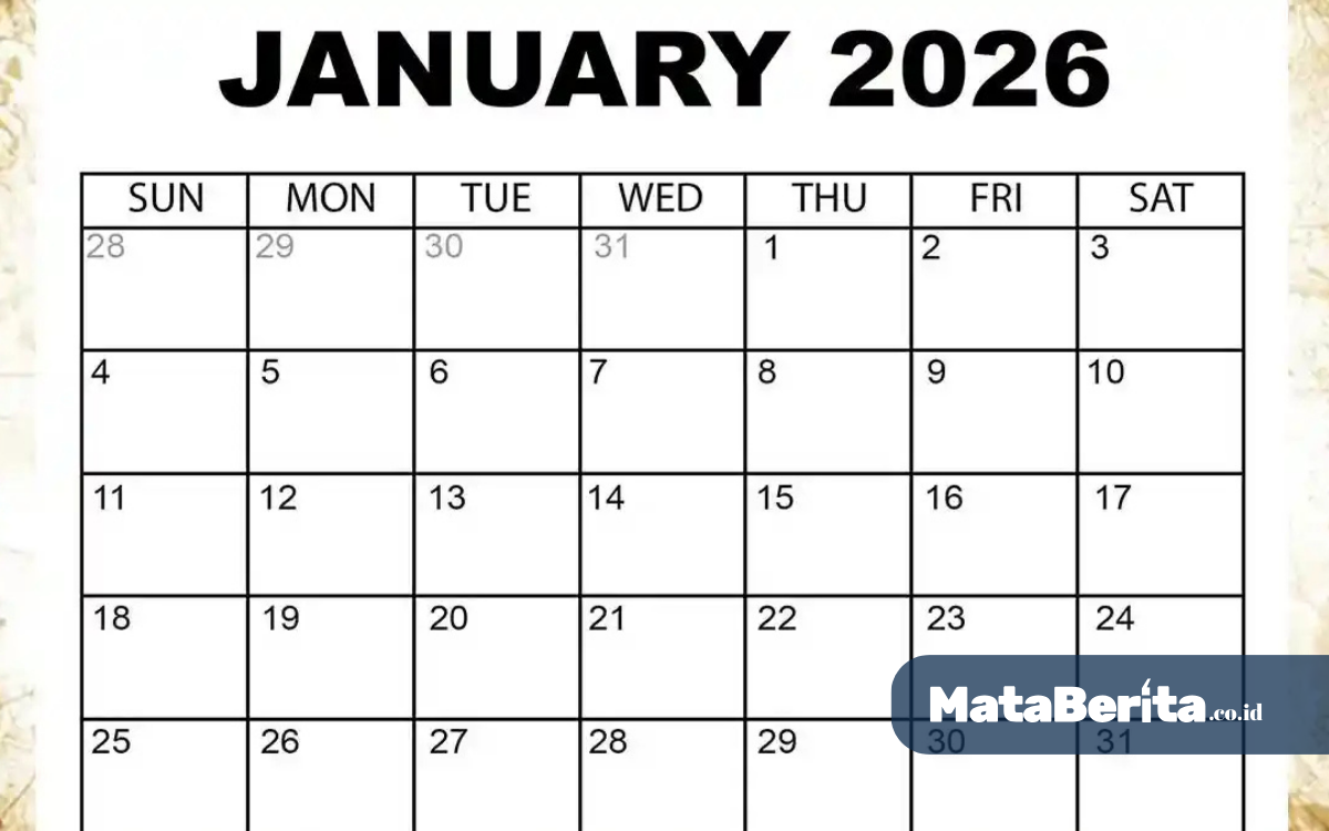 Kalender Januari 2026