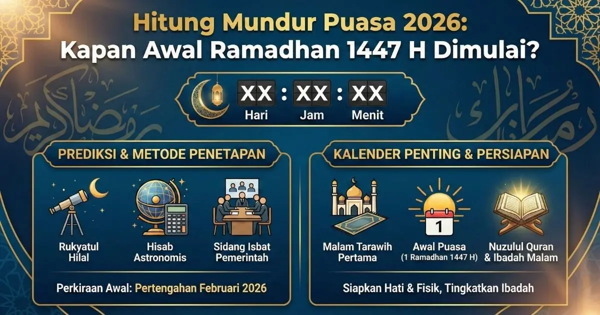 Berapa Hari Lagi Puasa 2026? Ini Hitung Mundur Resmi Ramadan 1447 H yang Perlu Kamu Tahu