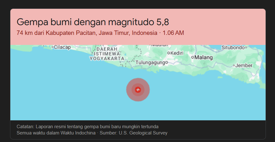 Gempa Pancitan Guncang DIY, Bantul Jadi Wilayah Terdampak Paling Parah