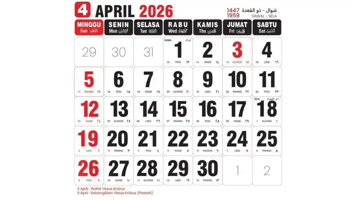Apakah Besok Tanggal Merah? Siap-Siap Nikmati Long Weekend di Awal April 2026