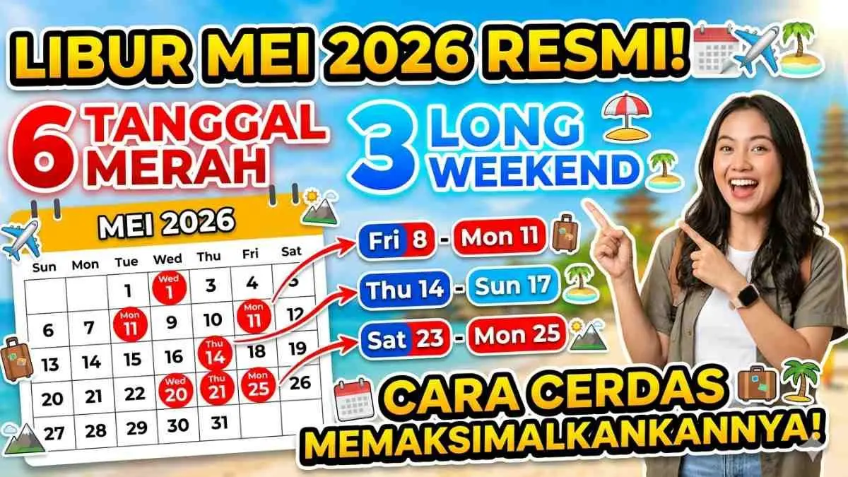 Apakah Besok Tanggal Merah? Ini Jadwal Libur Nasional dan Long Weekend Mei 2026 yang Wajib Kamu Tahu!